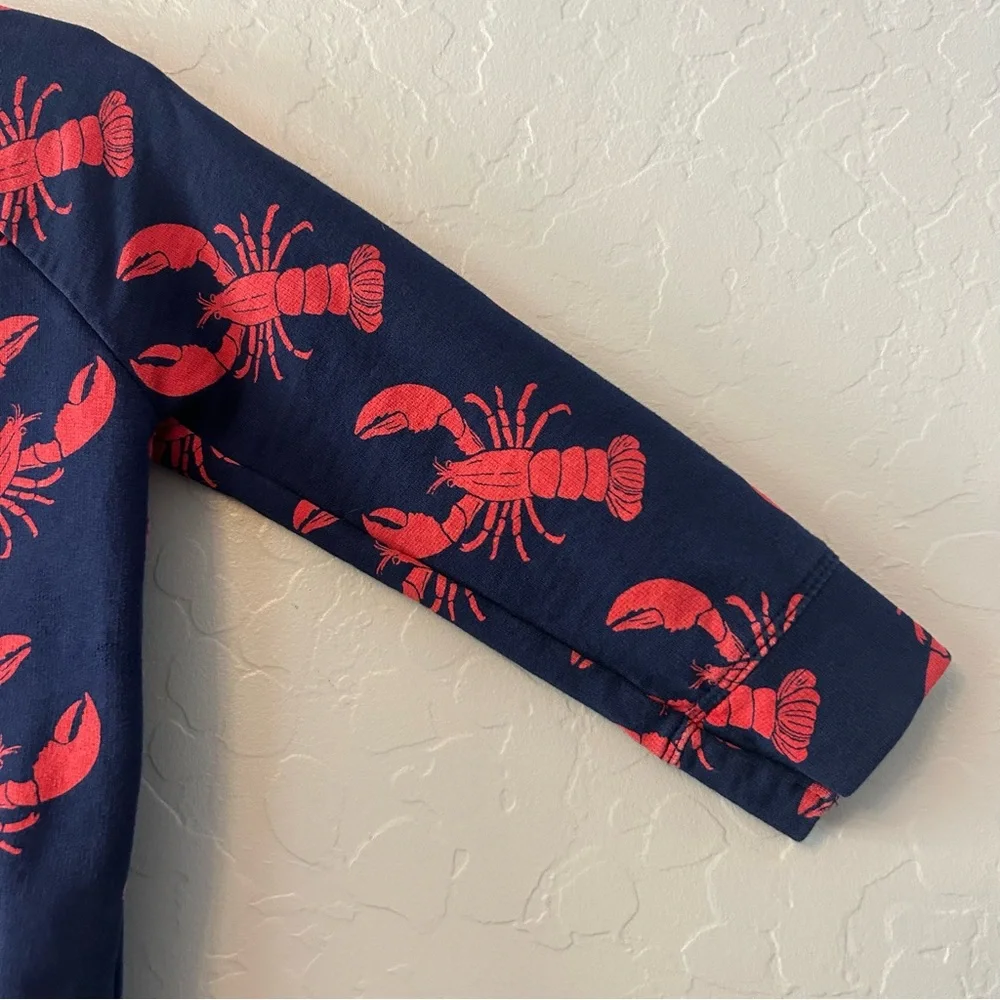 Old Navy long sleeve navy blue and red lobster print sweatshirt size 3T
